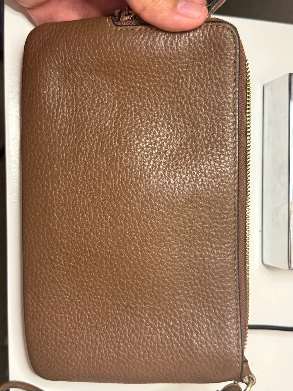 COACH Brown Signature Canvas Wristlet 🤎